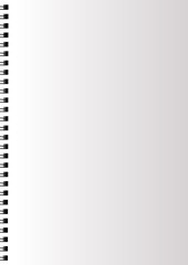 Realistic blank notebook paper with spiral. Clear diary page. Vector illustration.