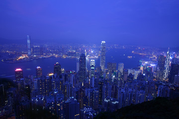 Obraz premium Hong Kong skyline at night 