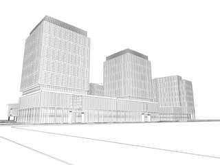 architectural wireframe plan