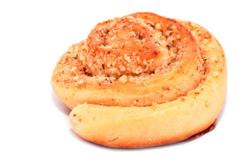Homemade cookie with nuts isolated on white