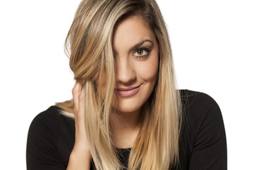 Naklejka premium portrait of a beautiful young woman..