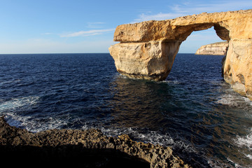 Okno skalne Azure Window na maltańskiej wyspie Gozo