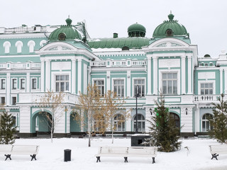 Omsk, Russia - November 22, 2016: Omsk State Academic Drama Theatre