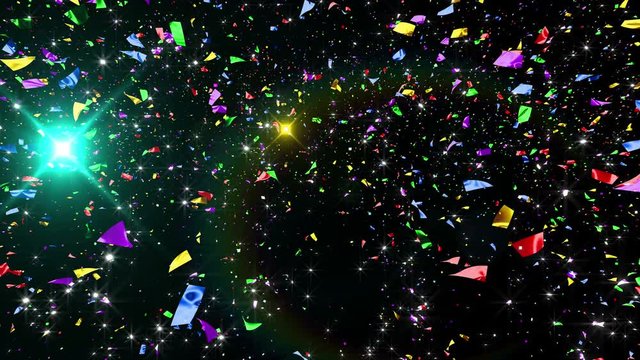 Colorful confetti particles