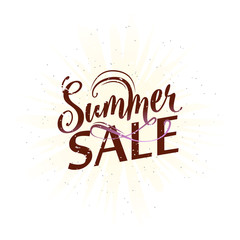 Vector illustration of calligraphy inscription summer sale