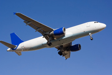 Cargo transporter airplane landing