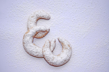 Рождественское ванильное печенье посыпанное сахарной пудрой/
Christmas cookies vanilla sprinkle with powdered sugar