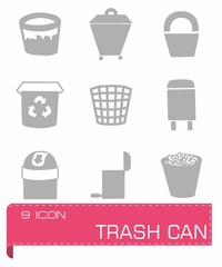 Vector Trash can icon set