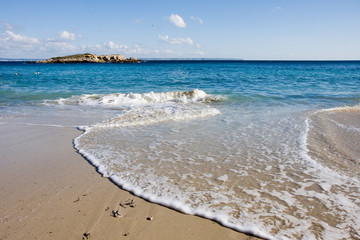 Afternoon of January on the beach Cala de Comtessa (Mallorca)