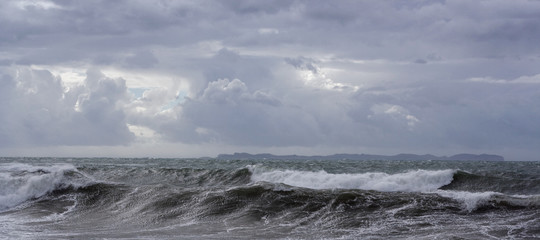 Mediterranean stormy seascape on the coast of Mallorca