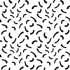 Vector graphic abstract geometry memphis style pattern. black and white seamless geometric background . subtle pillow and bed sheet design. unique art deco. hipster fashion print