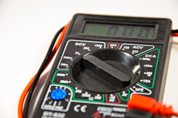 Digital multimeter isolated on white background