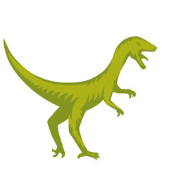Obraz na płótnie Canvas Velociraptor, predaceous dinosaur isolated over white, vector illustration