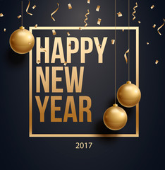 happy new year 2017 gold and black collors place for text christ