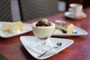 Restaurant food with fresh ingredients - tiramisu desert