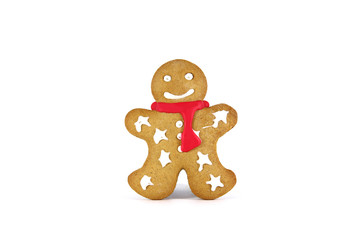 Christmas gingerbread on white background