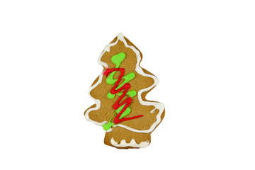 Christmas gingerbread on white background