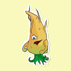 Very cute cartoon carrot monster.