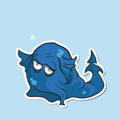 Charming cartoon monster with a trunk.