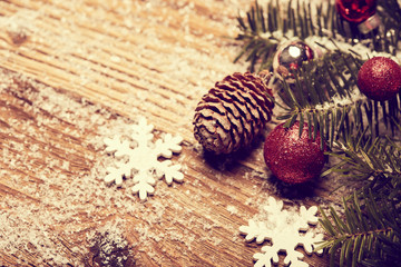 Christmas greeting card background in red and white