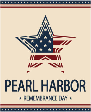 Pearl Harbor remembrance day card or background. vector illustration.