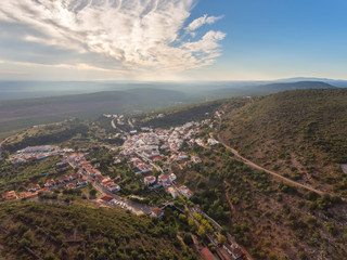 Aerial. Village of Alte, Loule region.