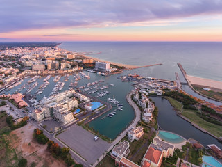Fototapeta premium Aerial. View from the sky, the tourist resort Vilamoura.