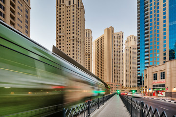 The Dubai Tram is a tramway located in Al Sufouh, Dubai, UAE. It is a primary rail link between Dubai Metro and Dubai Marina and JBR.