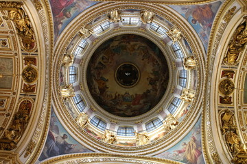 Ceiling in St. Isaac's Cathedral, Saint Petersburg, Russia