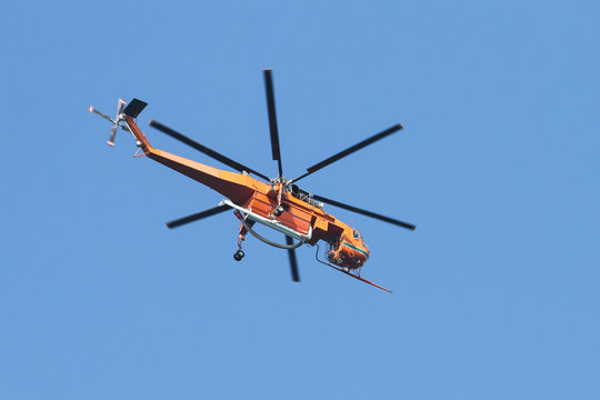 Orange Fire Helicopter