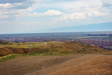 Fototapeta na wymiar View over Sharyn or Charyn Canyon, Kazakhstan