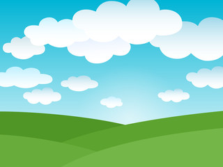 Landscape background with clouds