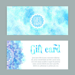 template gift cards ornament vector illustration. traditional Islamic, Arabic, Indian, cover elements. decorative retro card for print or web design, spa salon, yoga studio