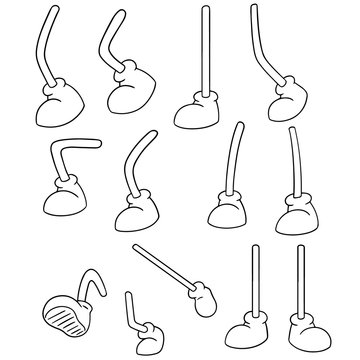 vector set of cartoon leg