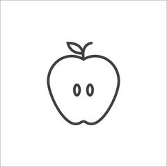 Apple line icon, outline vector sign, linear pictogram isolated on white. logo illustration