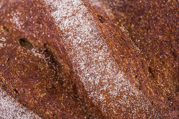 Rye bread isolated on white background