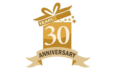 30 Years Gift Box Ribbon Anniversary 