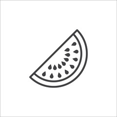 Watermelon line icon, outline vector sign, linear pictogram isolated on white. logo illustration