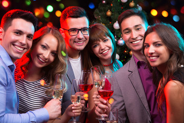 Happy group of young friends