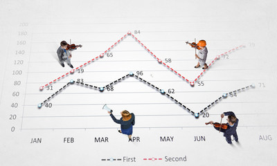 Working together for best results . Mixed media