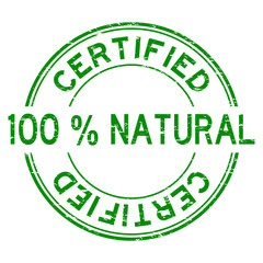 Grunge green 100 % natural certified round rubber stamp