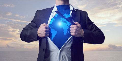 He has super power . Mixed media