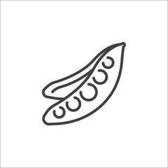 Peas line icon, outline vector sign, linear pictogram isolated on white. logo illustration