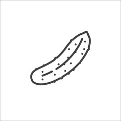 Cucumber line icon, outline vector sign, linear pictogram isolated on white. logo illustration