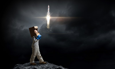 She wants to become astronaut . Mixed media © Sergey Nivens