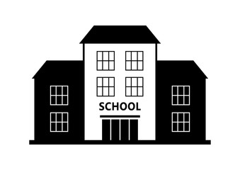 School vector icon, isolated building on white background