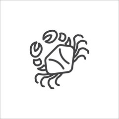 Crab line icon, outline vector sign, linear pictogram isolated on white. logo illustration