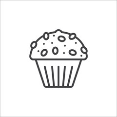 Cupcake line icon, outline vector sign, linear pictogram isolated on white. logo illustration