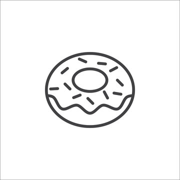 Donut line icon, outline vector sign, linear pictogram isolated on white. logo illustration