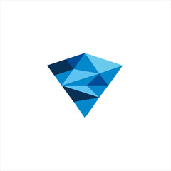 Color abstract crystals diamond logo